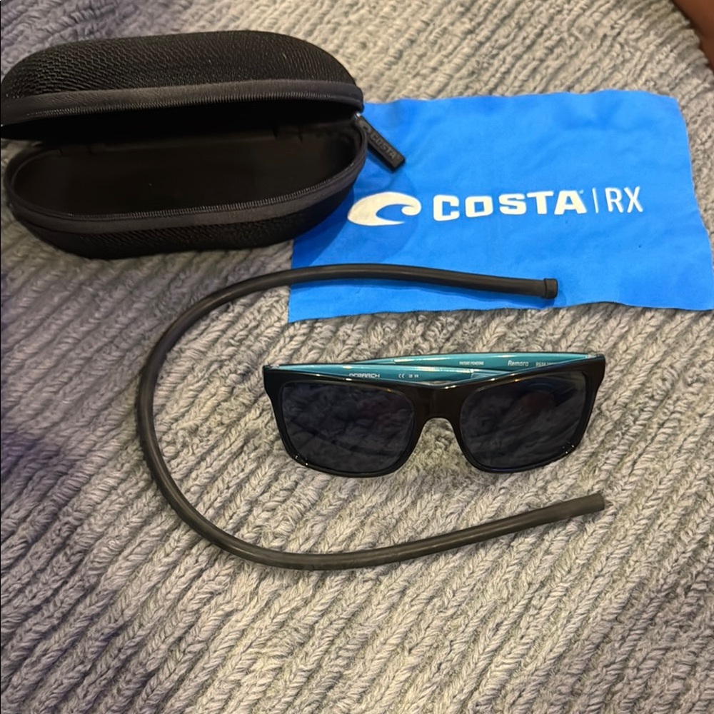 Kids Costa Black and Teal Sunglasses with Case